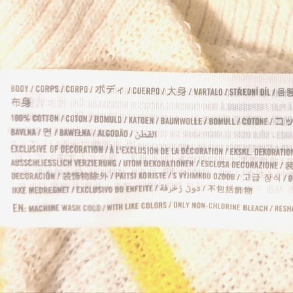 Abercrombie & Fitch Sweater Cropped Cream Yellow XS 100% Cotton Soft Stretchy ๐ - Picture 3 of 4